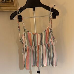SHEIN Multicolor Striped Camisole Top Size Large Beachy Coastal Vacay
